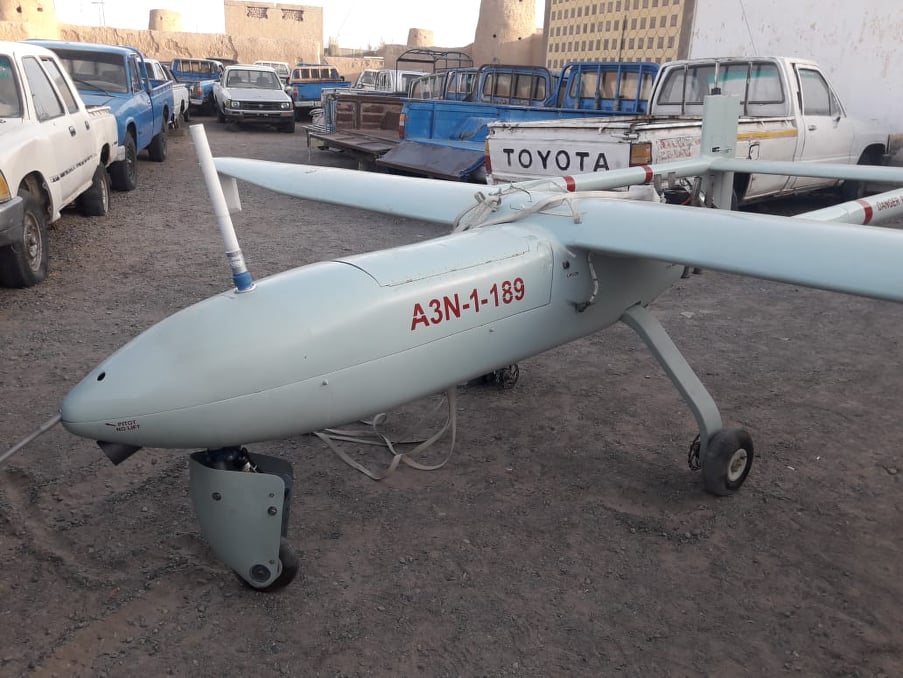 Pakistani authorities found and seized a drone in Chaghi district of southwestern province of Balochistan on July 19, 2019. (Photo courtesy: Balochistan levies)
