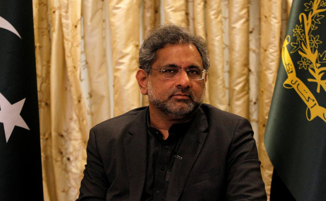 In this file photo, former Pakistani Prime Minister Shahid Khaqan Abbasi was speaks during an interview with international journalists in Islamabad, Pakistan, Jan. 22, 2018. (REUTERS)