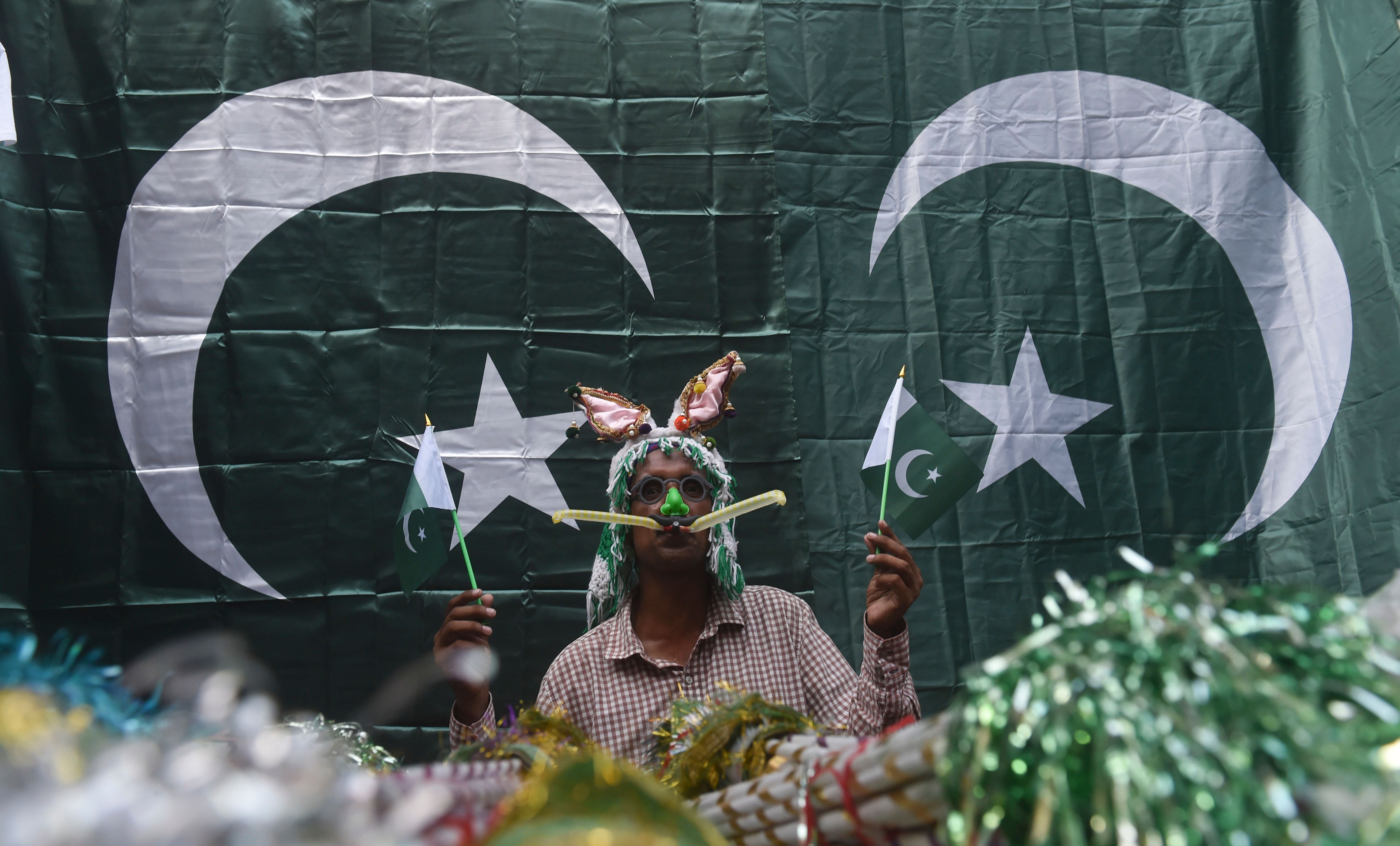 Pakistanis take part in Independence Day celebrations in Quetta on August 14, 2019, as the nation marks the 73rd anniversary of independence from British rule. (AFP)