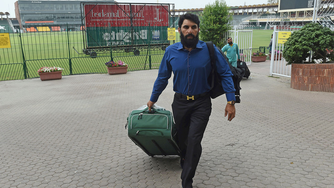 Pakistani Test cricket captain Misbah-ul-Haq leaves after speaking to media at the Gaddafi Cricket Stadium in Lahore on April 6, 2017. (AFP)