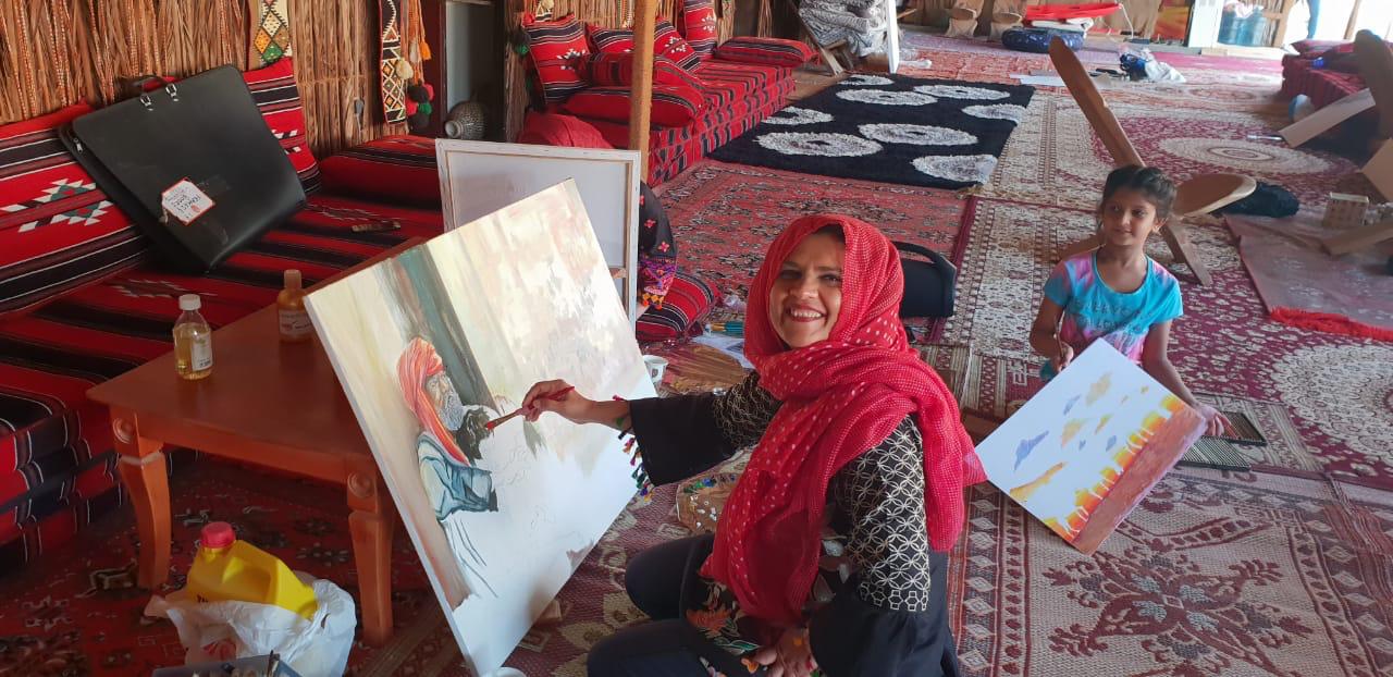 Pakistani artists Abeera Atique participates in the 'Wandering Through the Desert' Art Exhibition 2019 at the World Trade Centre in Abu Dhabi, United Arab Emirates, on January 22, 2019 (Photo Courtesy Abeera Atique)