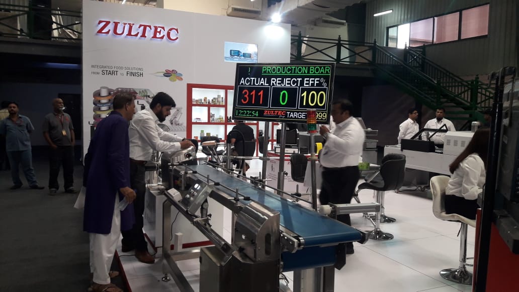 A packaging machine displayed at a stall set up by Jeddah-based Zultec Group at the Karachi Expo Center, Karachi, Pakistan, on Aug. 27, 2019. (AN photo)