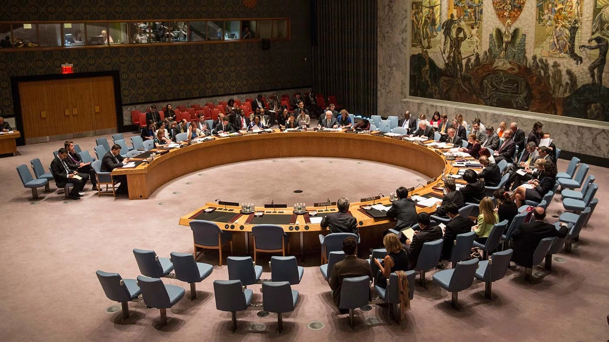 In this file photo, the United Nations Security Council (UNSC), meets about the ongoing Ukrainian-Russian conflict on Aug. 28, 2014 in New York City. (AFP)