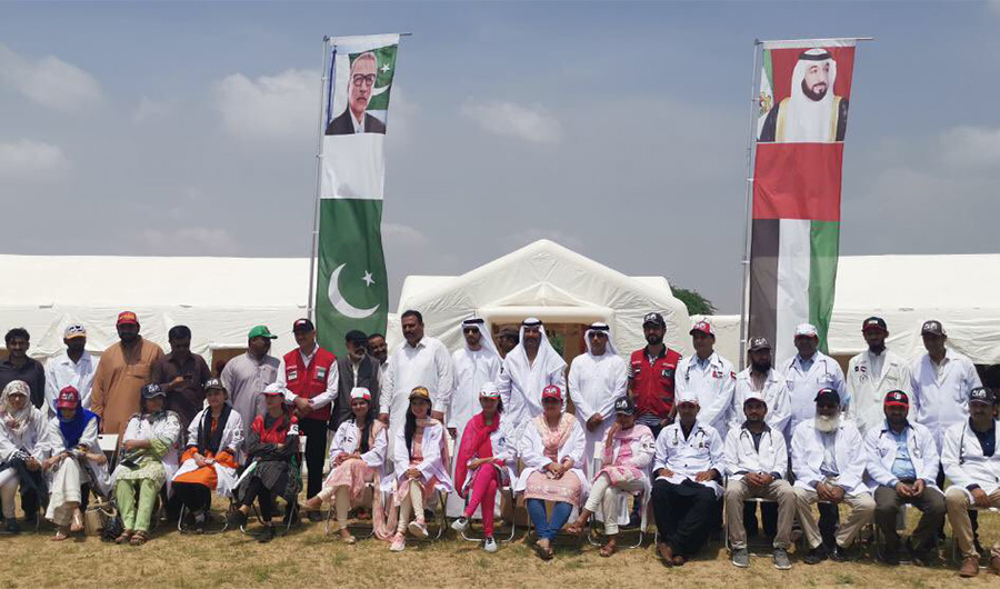 UAE 1 - The UAE launched the fifth phase of the Sheikh Zayed International Humanitarian Campaign for the treatment of children and women in the Kathor area of Sindh province on Monday. (UAE Embassy)