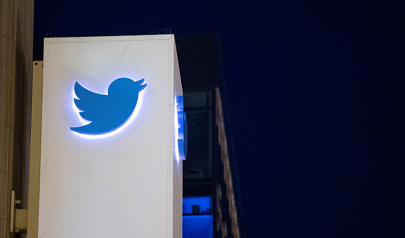 The Twitter logo is seen on a sign at the company's headquarters in San Francisco, California on Nov. 4, 2016. (AFP)