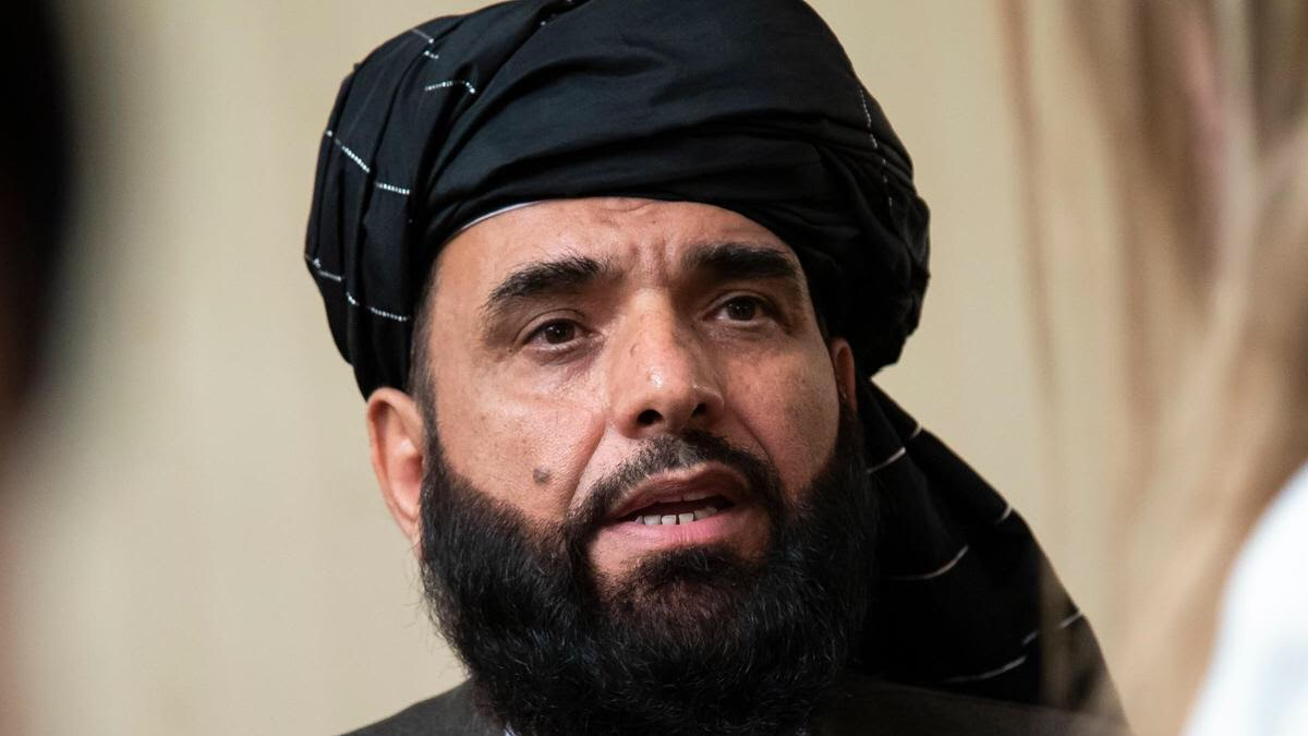 In this file photo, Suhail Shaheen, spokesman for the Taliban's political office in Doha, speaks to the media in Moscow, Russia, May 28, 2019. ( AP/File)