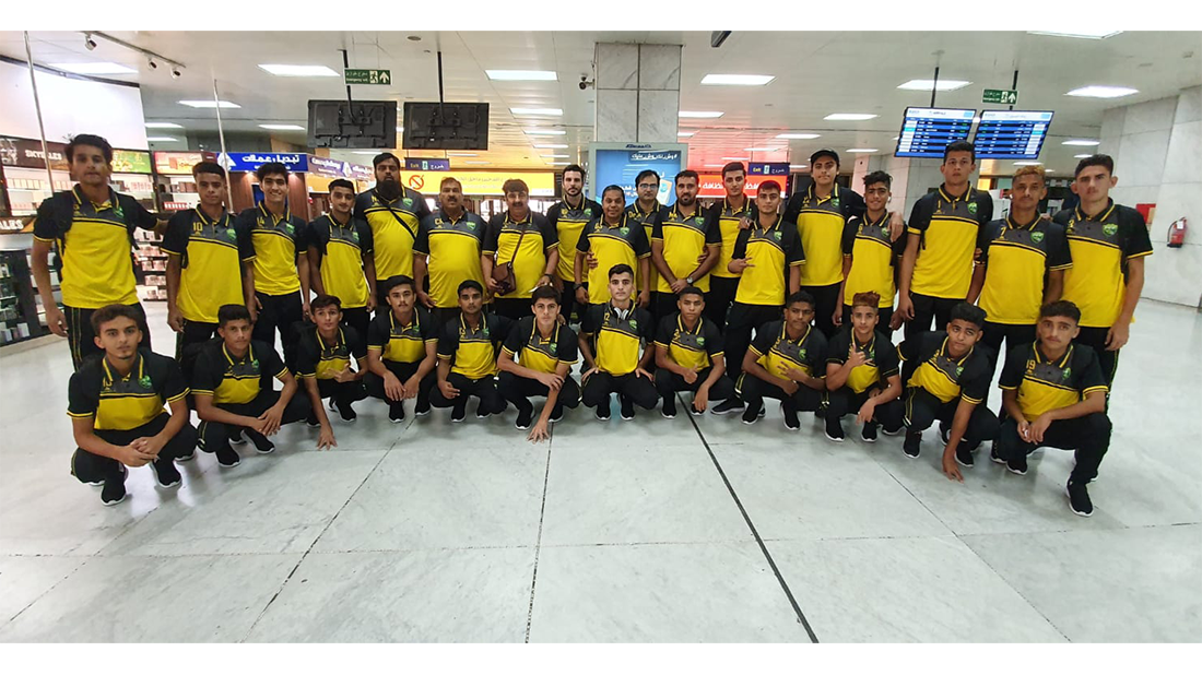 A 30-member contingent of Pakistan U-16 Football team and officials snapped at Jeddah Airport of Saudi Arabia on Sept. 12, 2019. (Photo courtesy: Pakistan Football Federation)