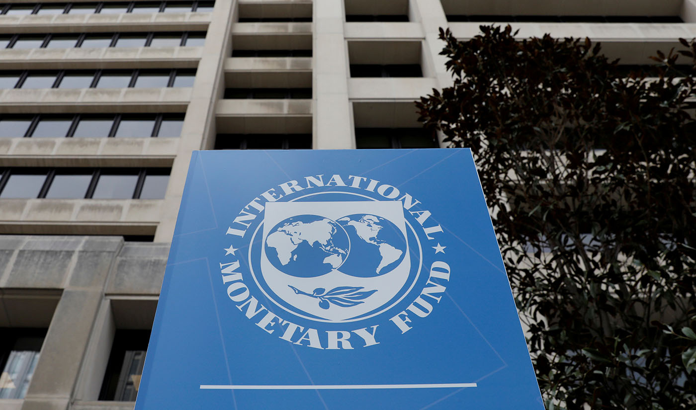 In this file photo, the International Monetary Fund (IMF) headquarters building is seen ahead of the IMF/World Bank spring meetings in Washington, US, April 8, 2019. (REUTERS)