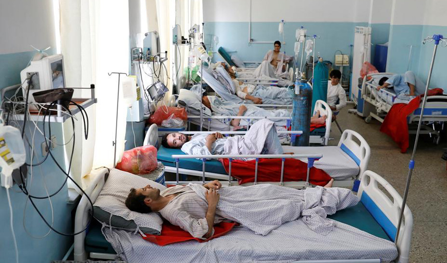 Injured men receives treatment at hospital in Afghanistan, Sep 3, 2019. (File/ Reuters)
