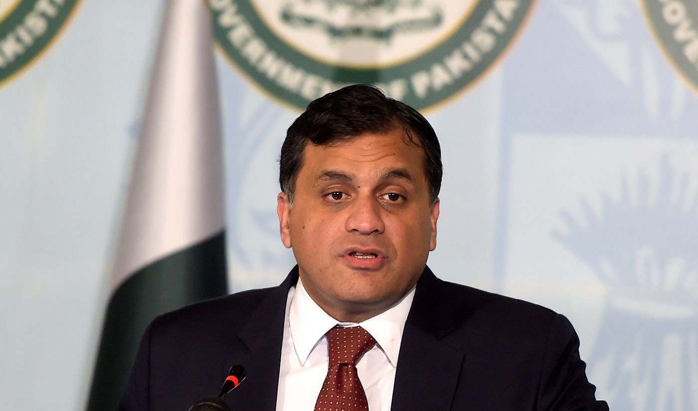 Pakistan's Foreign Ministry spokesman Mohammad Faisal speaks to the media at the Foreign office in Islamabad on March 28, 2019. (AFP/File)