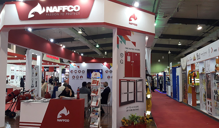 Seen here is a selection of products by NAFFCO, a UAE-based manufacturer and supplier of safety solutions for firefighting equipment. NAFFCO was one of the participants at the Karachi Expo which took place on Tuesday. (photo AN).