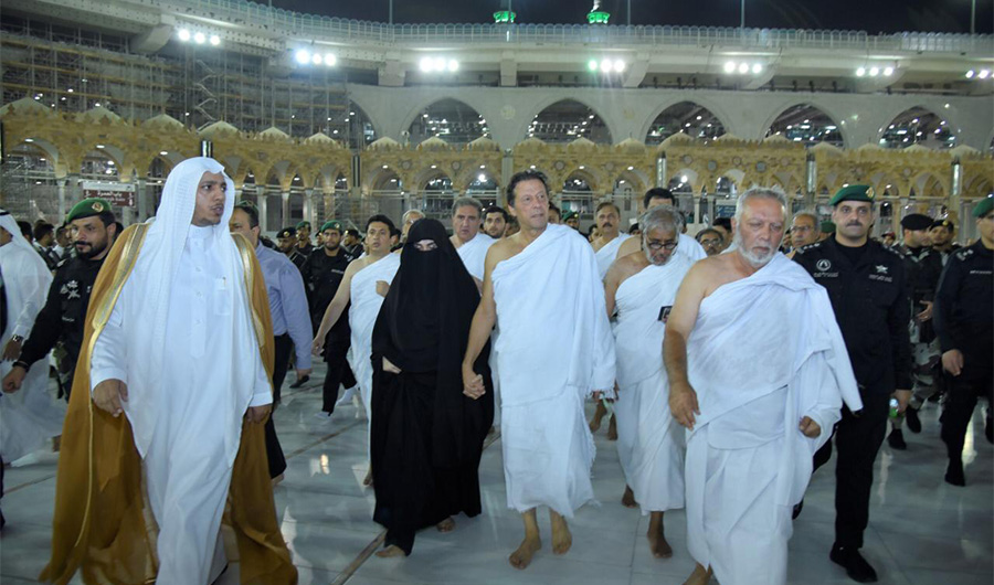 Pakistan Prime Minister Imran Khan performed Umrah along with first lady in Makkah on September 20, 2019. (PM Office)