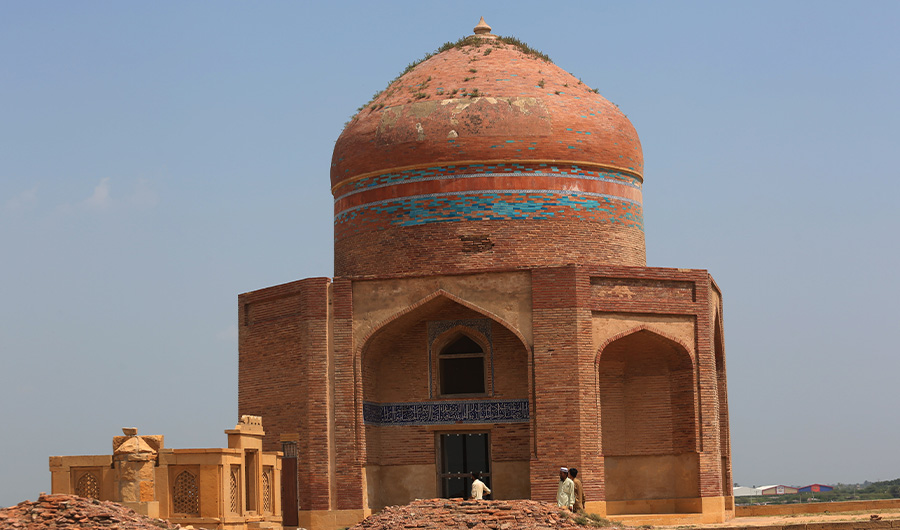 The tomb of Sultan Ibrahim, who died in 1559, at Makli Necropolis is a solid octagonal brick structure. Photograph taken on Sept 25, 2019. (AN photo by SA Babar)