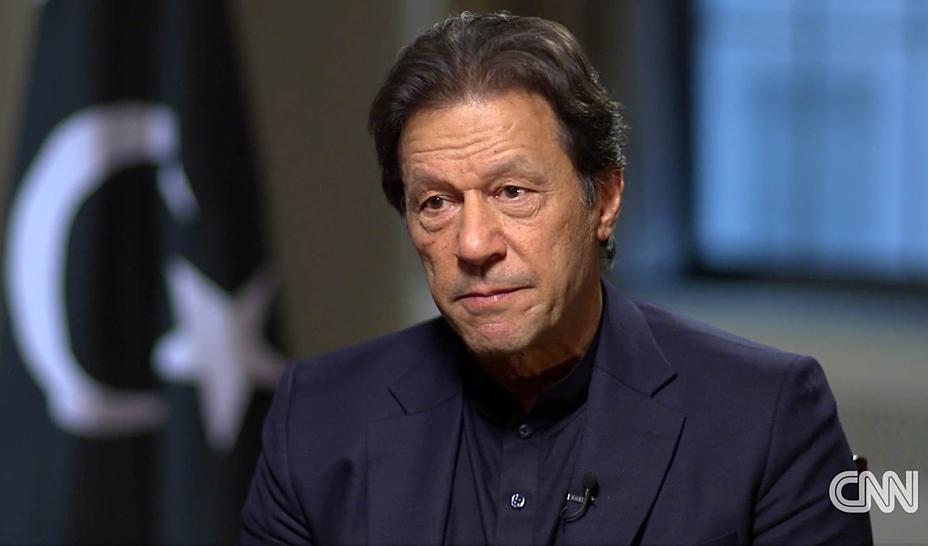 Pakistan's Prime Minister Imran Khan talks to Christiane Amanpour of CNN on Sept. 27, 2019. (Photo courtesy: CNN)
