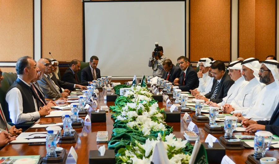 Saudi Deputy Minister of Energy, Industry and Mineral Resources Khalid bin Saleh Al-Mudaifer hold talks with Pakistan official in Islamabad on September 06, 2019. (Photo Courtesy – Saudi Embassy)