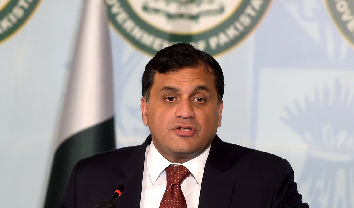 Pakistan's Foreign Ministry spokesman Mohammad Faisal speaks to the media at the Foreign office in Islamabad on March 28, 2019. (AFP/File)