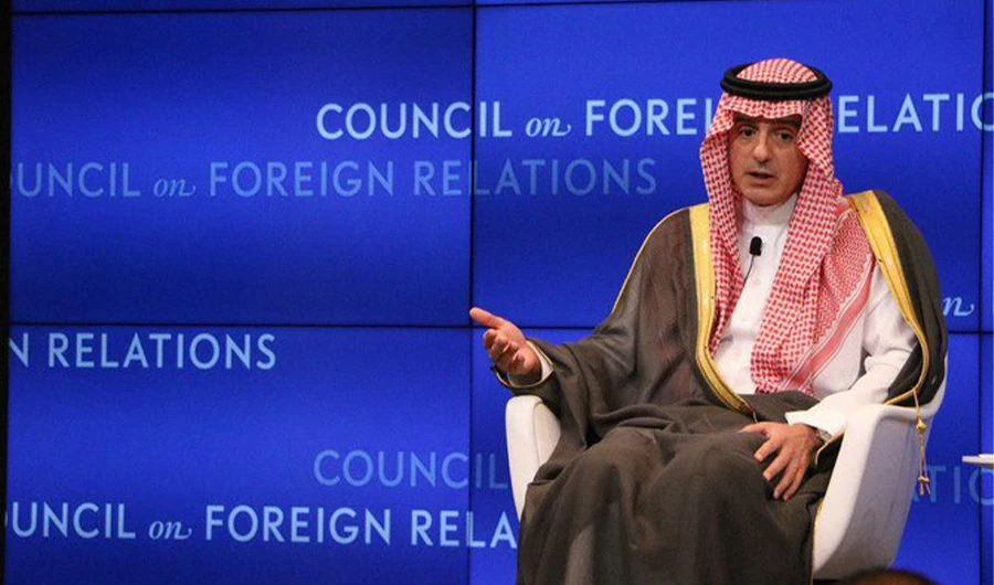 Saudi Arabia’s Minister of State for Foreign Affairs Adel Al-Jubeir is addressing the Council on Foreign Relations in New York on September 24, 2019. (Saudi foreign ministry)