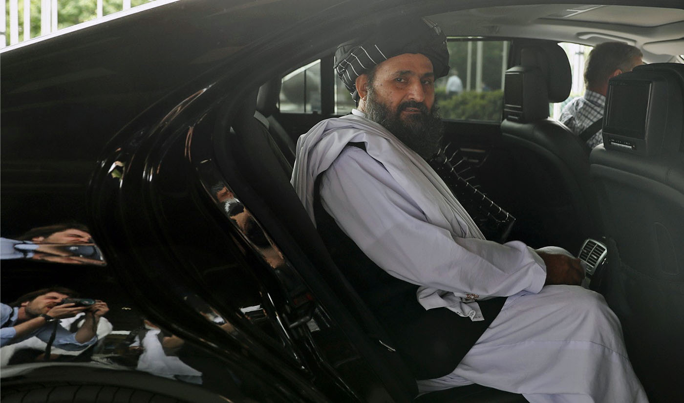 In this file photo, Taliban co-founder Mullah Baradar sits in a car after the end of peace talks with Afghan senior politicians in Moscow, Russia on May 30, 2019. (REUTERS/File)
