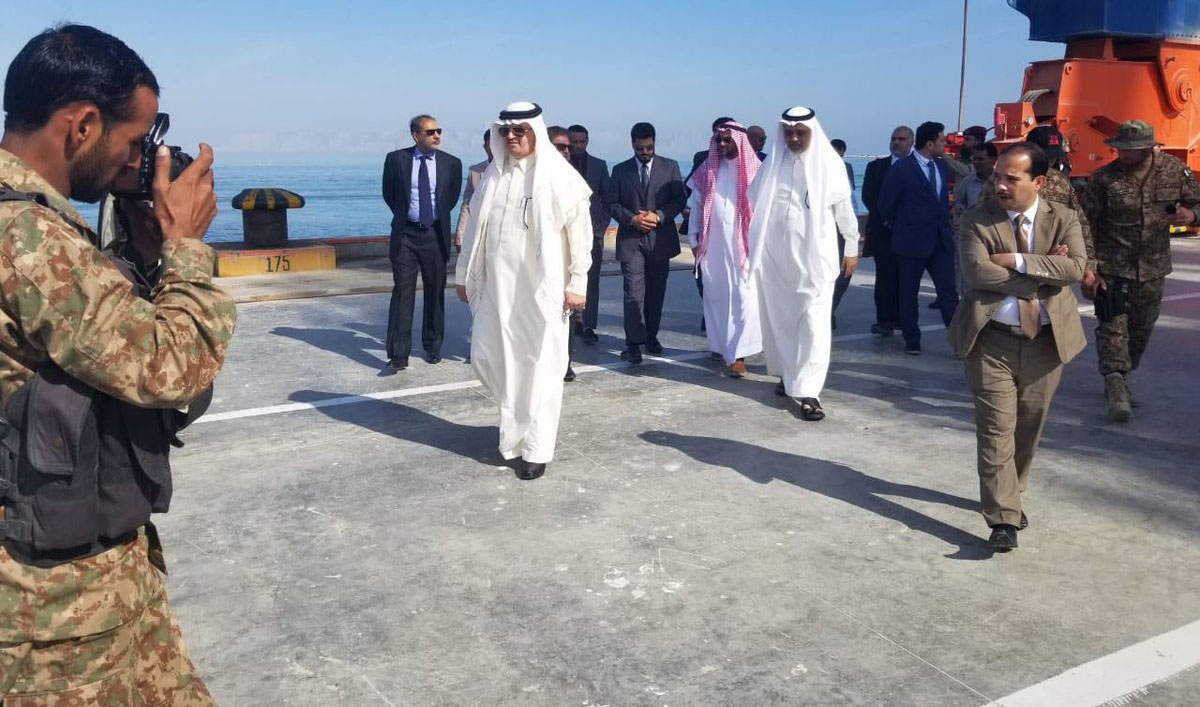 In this file photo, a 15-member Saudi delegation visited Gwadar the port city in Balochistan as part of the finalization process of MoU for the Aramco oil refinery. (Photo courtesy: Saudi Embassy in Islamabad)