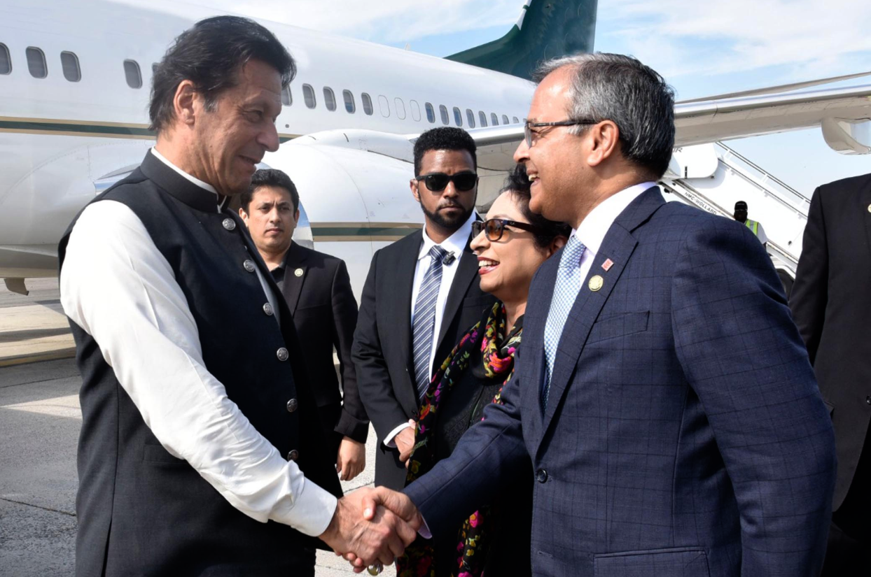 Ambassador Dr. Asad M. Khan received Prime Minister Imran Khan on arrival at JFK, NY on September 21, 2019. (Photo Courtesy: PID)