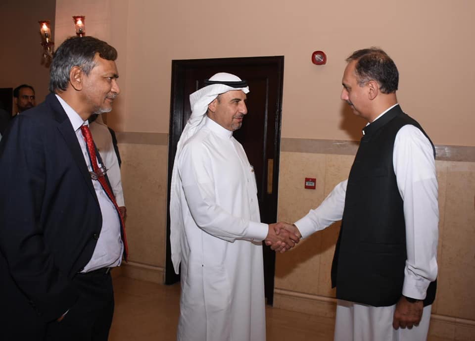 Omar Ayub Khan, federal minister for power and petroleum welcomed Saudi Deputy Minister of Energy, Industry and Mineral Resources Khalid bin Saleh Al-Mudaifer in Islamabad on September 06, 2019. (Photo Courtesy - Omar Ayub Facebook page)