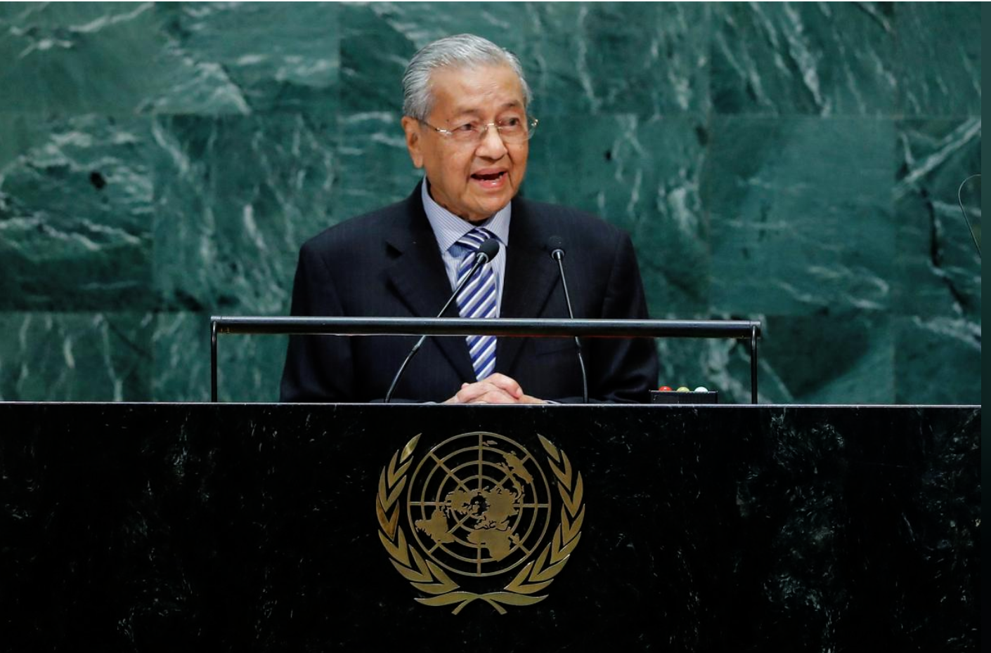 Malaysian Prime Minister Mahathir Mohamad addresses the 74th session of the United Nations General Assembly at U.N. headquarters in New York City, New York, U.S., September 27, 2019. (REUTERS/FILE )