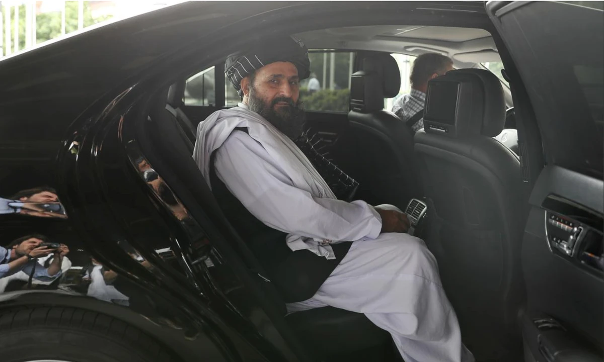 Taliban chief negotiator Mullah Abdul Ghani Baradar sits in a car after the end of peace talks with Afghan senior politicians in Moscow, Russia May 30, 2019. (REUTERS/FILE PHOTO)