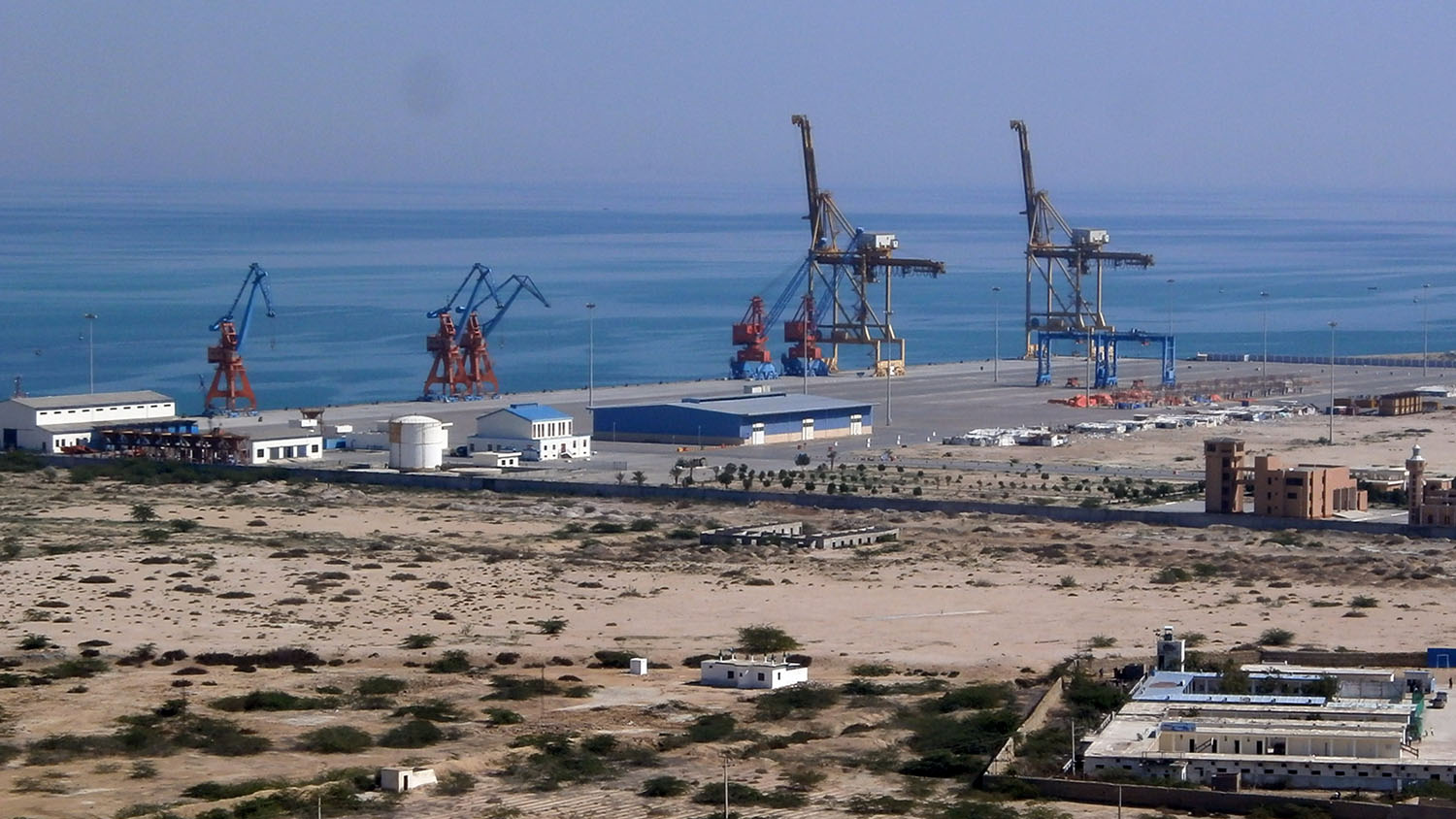 This file photo shows the construction site at Gwadar port in the Arabian Sea on Feb. 12, 2013. (AFP)