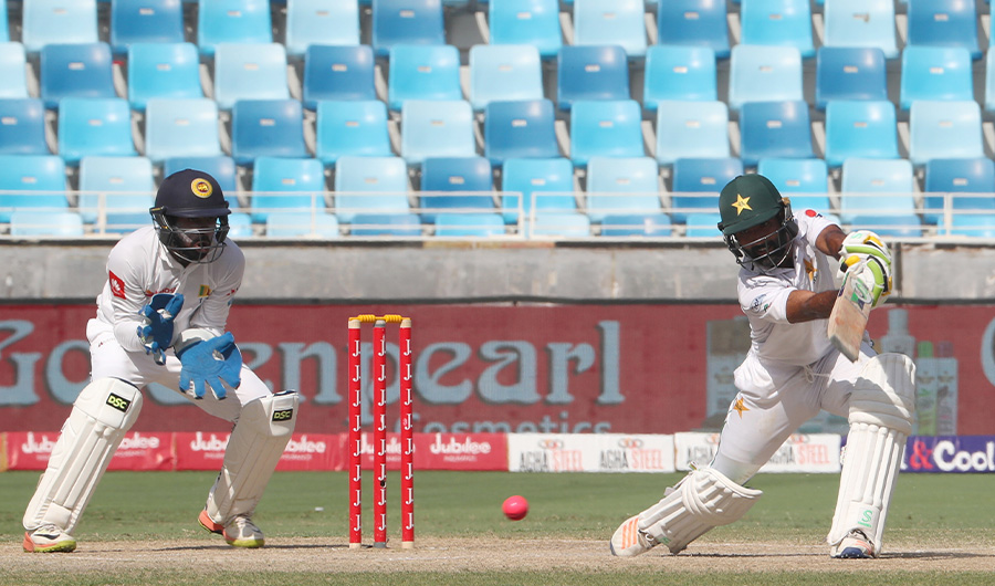 Asad Shafiq of Pakistan bats during the Test cricket match between Pakistan and Sri Lanka at Dubai International Cricket Ground in Dubai on October 10, 2017. (AFP)