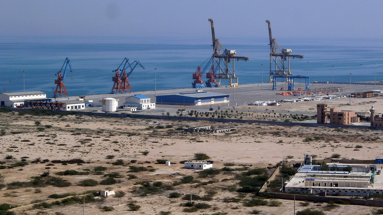 This file photo shows the construction site at Gwadar port in the Arabian Sea on Feb. 12, 2013. (AFP)