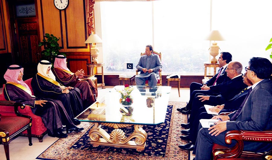 His Royal Highness Prince Sultan bin Salman Al Saud called on Prime Minister Imran Khan at PM Office Islamabad on November 26, 2019. (PID Photo)