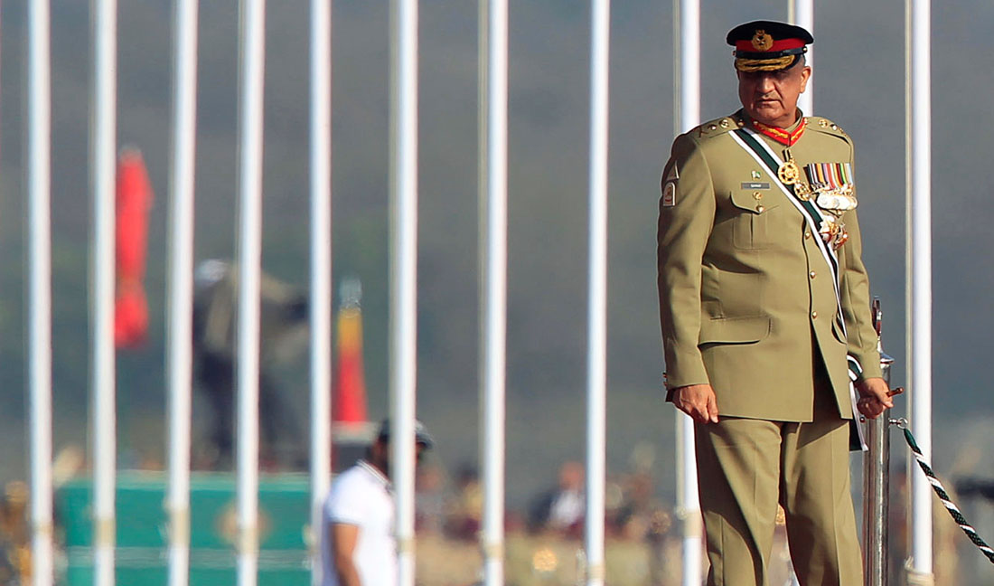 In this file photo, Pakistan's Army Chief of Staff General Qamar Javed Bajwa arrives to attend the Pakistan Day military parade in Islamabad on March 23, 2017. (REUTERS)