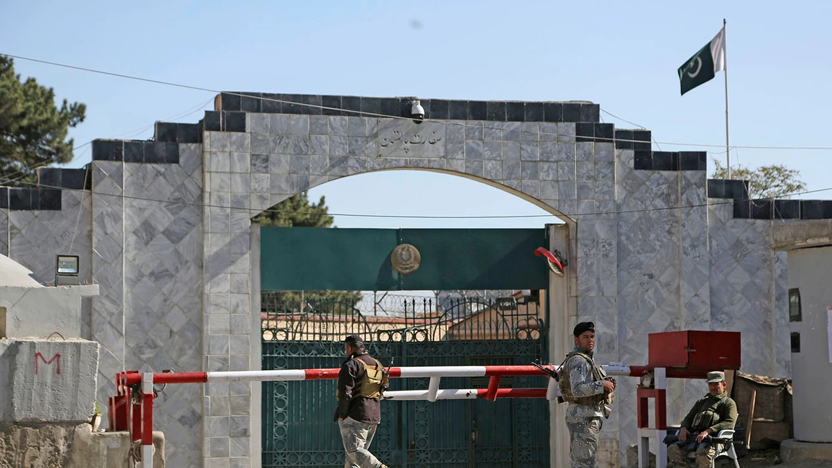 Security stands guard outside the Pakistan Embassy in Kabul, Afghanistan, Monday, Nov. 4, 2019. (AP/File)