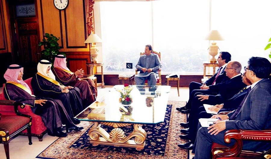 His Royal Highness Prince Sultan bin Salman Al Saud called on Prime Minister Imran Khan at PM Office Islamabad on November 26, 2019. (PID Photo)