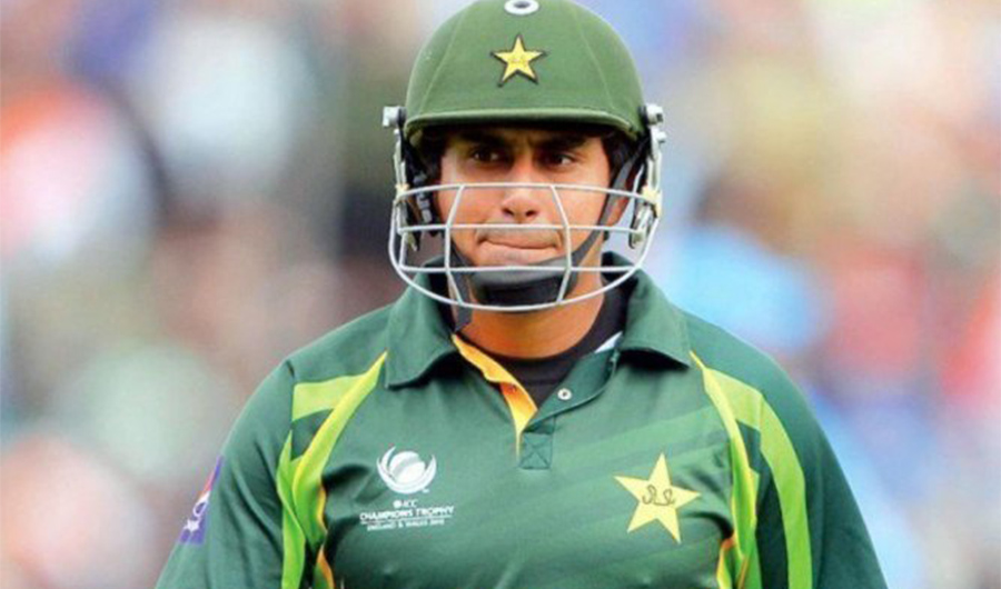 Pakistani cricketer Nasir Jamshed during a match against India on 2012. (File/Reuters)