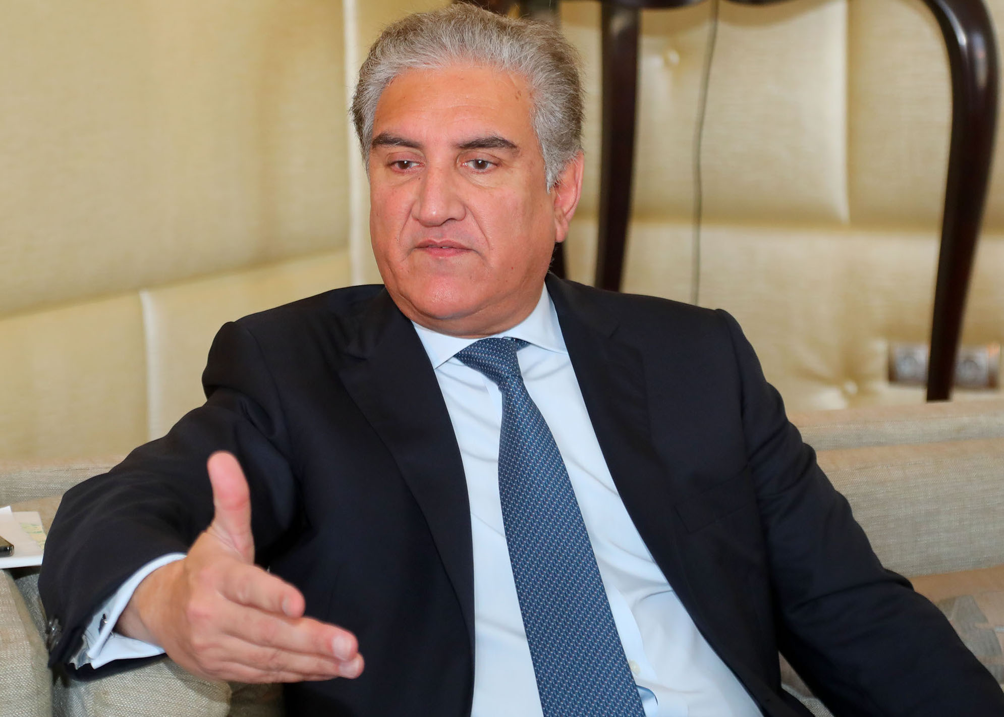 Foreign Minister of Pakistan Shah Mahmood Qureshi talking to Arab News in Riyadh on Wednesday Dec 11, 2019 ( AN photo)