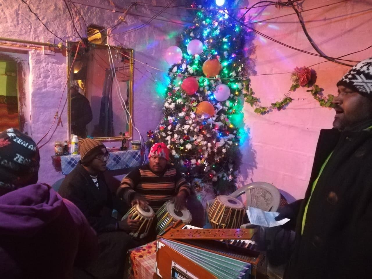 Members of the Christian community sing carols at their church in Wana, South Waziristan, on Dec. 24, 2019. (Photo courtesy: Wana church)