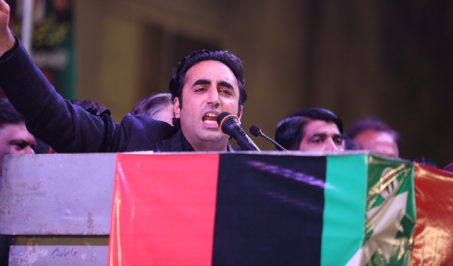 Pakistan People's Party (PPP) chairman Bilawal Bhutto Zardari addresses supporters on his late mother Benazir Bhutto's 12th death anniversary in Rawalpindi, Dec 27, 2019. (Photo Courtesy: PPP Media Cell)