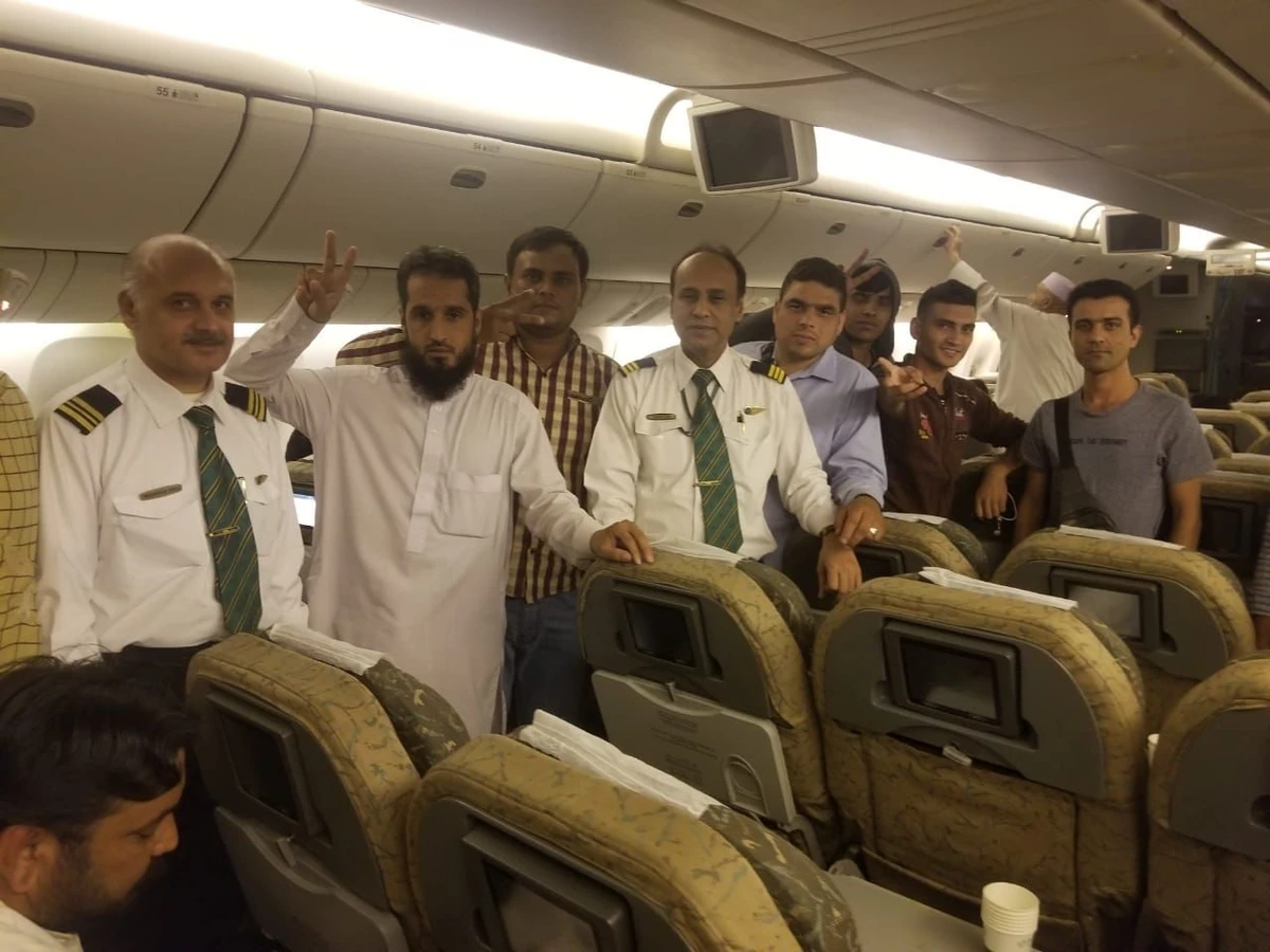 A special PIA flight brings Pakistani detainees back home from Malaysia on Dec. 31, 2019. (Photo courtesy: PIA)