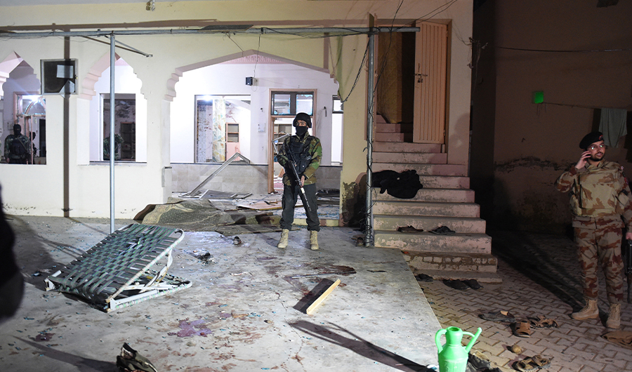 Soldiers stand guard at the premises of a mosque after a bomb blast in Quetta on January 10, 2020. (AFP)