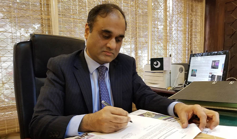 Imran Ahmed Siddiqui, Pakistan High Commissioner, Designate to Dhaka at his office in Dhaka, Friday Jan 24, 2020 (Photo by : Shehab Sumon - Arab News)