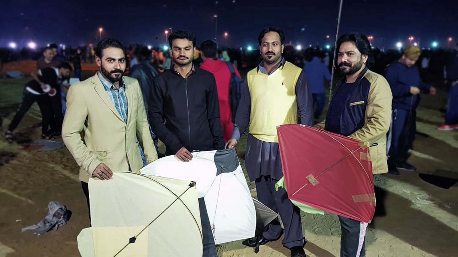 Imran and his cousins drove all the way from Fujairah to attend the kite flying festival in Al-Ain on Jan. 30, 2020. (AN photo by Asma Zain Ali)
