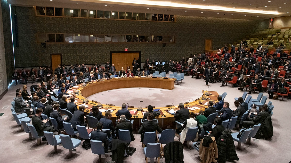 This file photo shows a general view of the Security Council meeting on maintenance of international peace and security on Jan. 9, 2020. (United Nations via AFP)