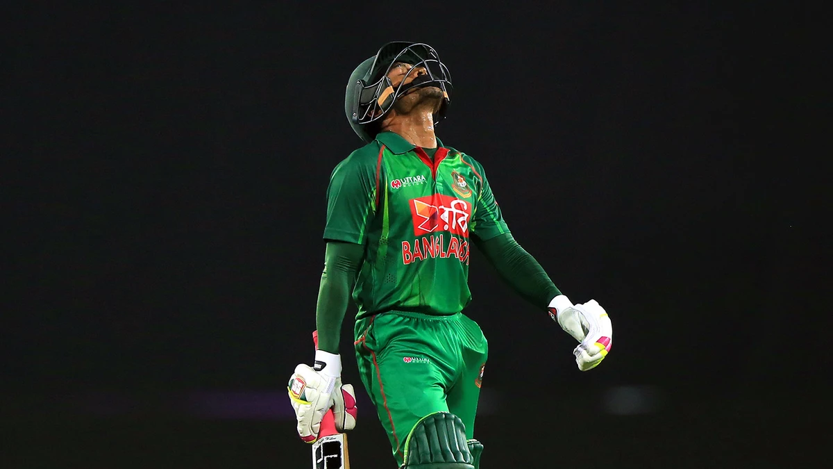 In this file photo, Bangladesh cricketer Mushfiqur Rahim walks back to the pavilion after his dismissal during the first one day international (ODI) cricket match between Bangladesh and England at the Sher-e-Bangla National Cricket Stadium in Dhaka on Oct. 7, 2016. (AFP)