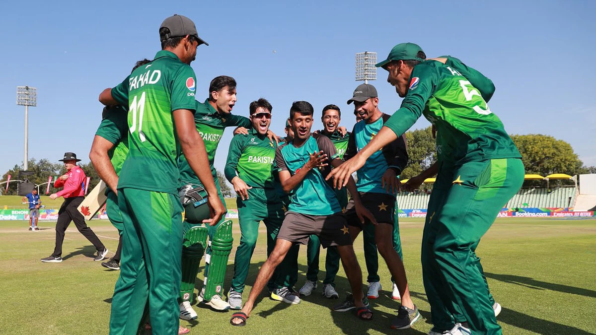 Pakistan Under-19 players celebrate their win against Afghanistan on Jan. 31, 2020. (Photo courtesy: ESPNCricinfo)