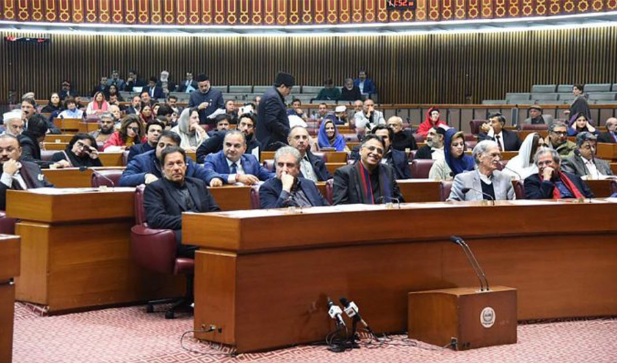 In this photo, Prime Minister Imran Khan is seen attending a parliament session on January 7, 2020. (APP)