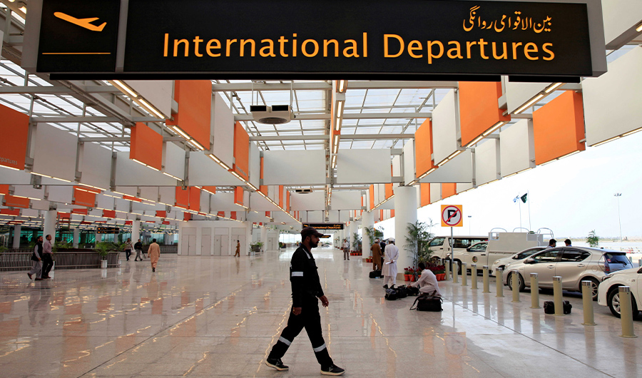 A worker walks at the departure area of the Islamabad International Airport, during a medical tour. (Reuters/ File Photo)