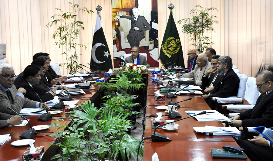 Prime Minister on Finance & Revenue Dr. Abdul Hafeez Shaikh chairing a meeting of the Cabinet Committee on Privatisation (CCoP) at the Cabinet Block on Feb. 4th, 2020. (Photo Courtesy: Ministry of Finance)
