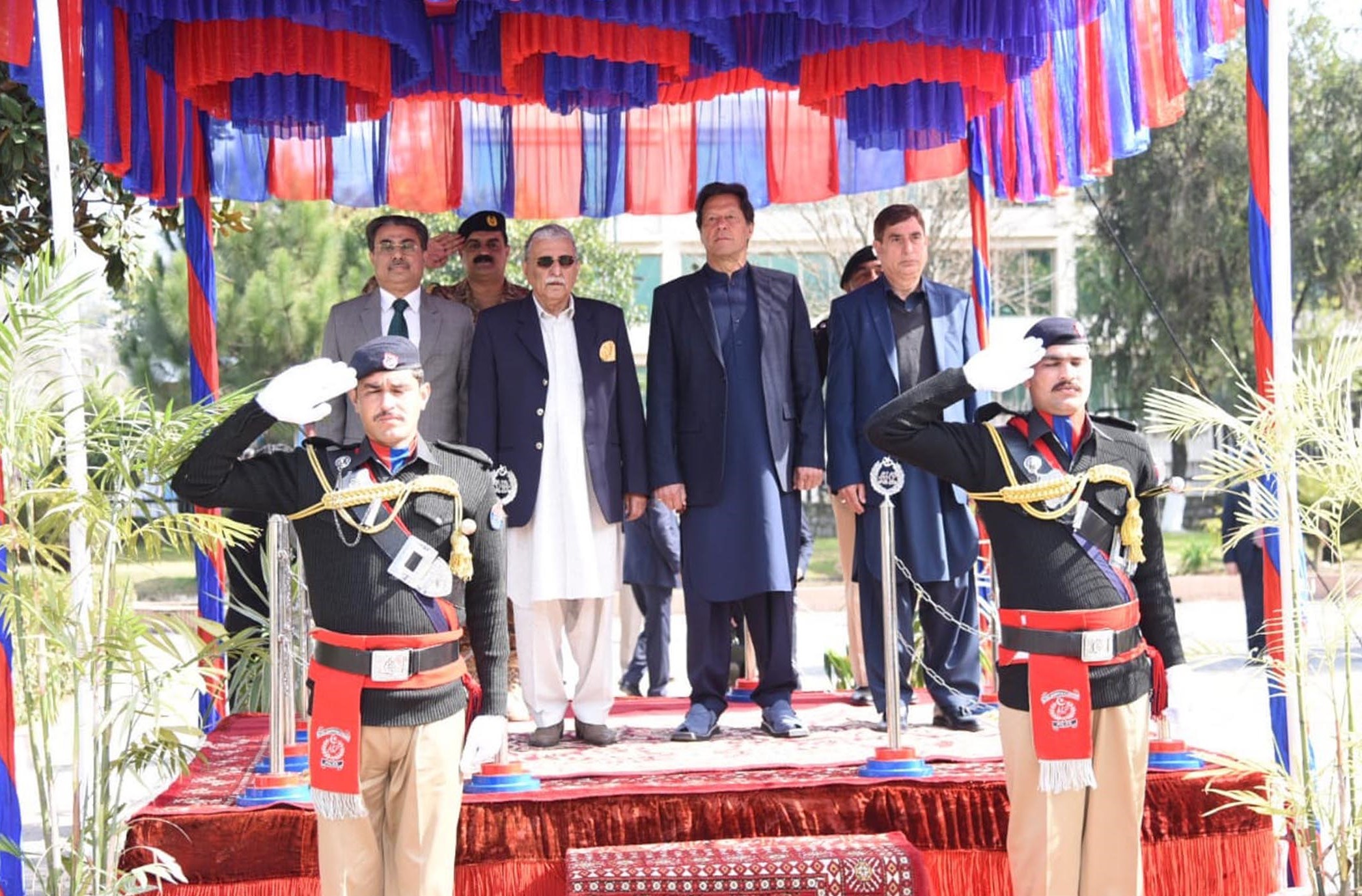 Pakistan's Prime Minister Imran Khan being accorded guard of honor upon arrival at Muzaffarabad AJK on Feb. 5, 2020. (PID)
