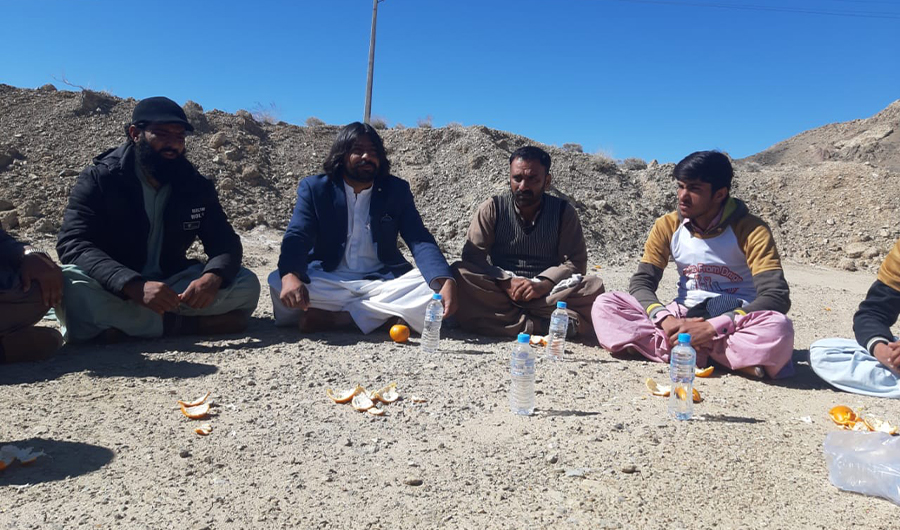 In this undated photo, students of the Lasbela Agriculture and Marine University, Sajjad Ahmed, Basit Mengal and Meherullah are pictured who are on the mission to raise awareness against drug abuse.